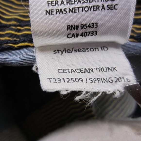 Toad& Co Men's 36 Swim Trucks short Stripe, drawstring, button zip pockets - Picture 8 of 16